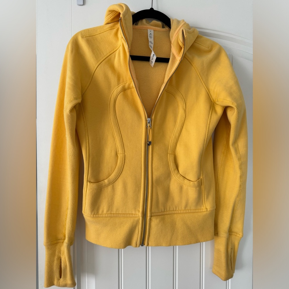 Yellow lululemon scuba full zip hoodie